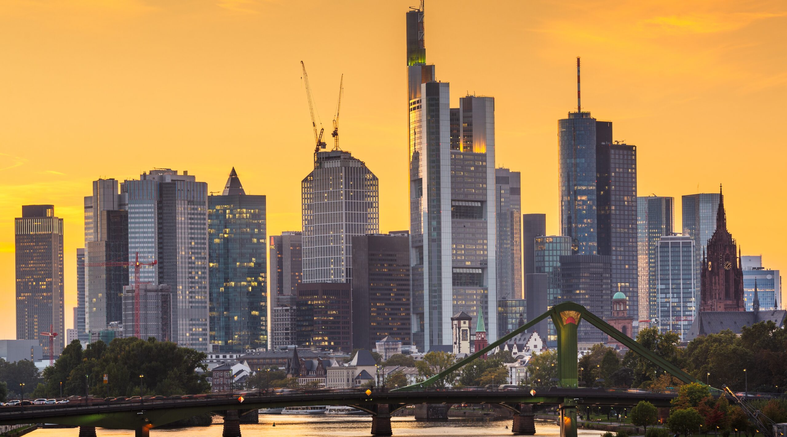 Frankfurt, Germany skyline over the Main River